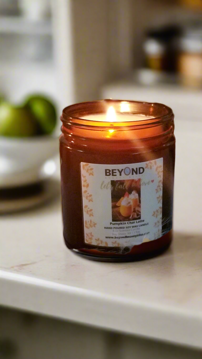 Pumpkin Chai Latte Soy Candle - Beyond Beauty Bliss