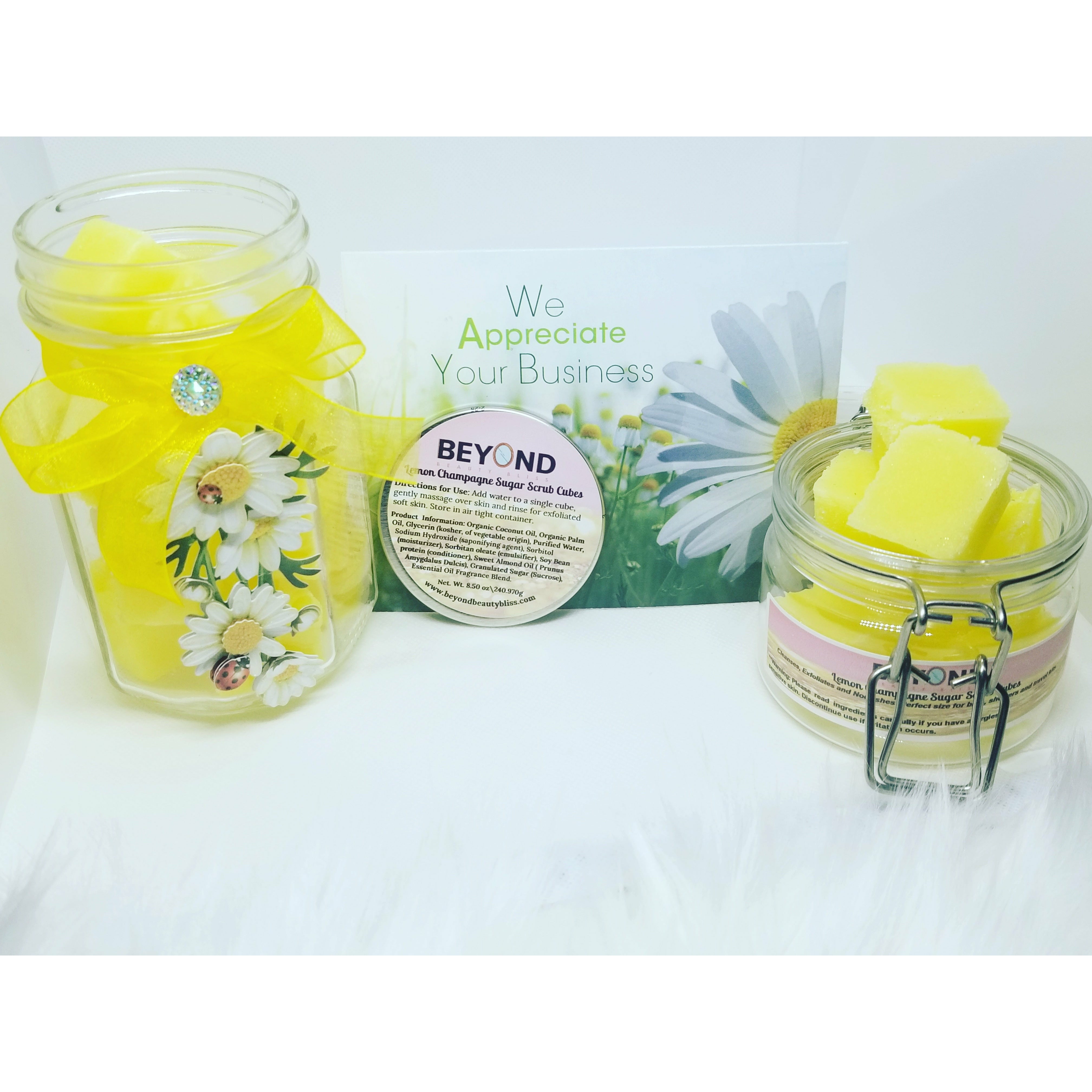 Lemon Champagne Sugar Scrub - Beyond Beauty Bliss