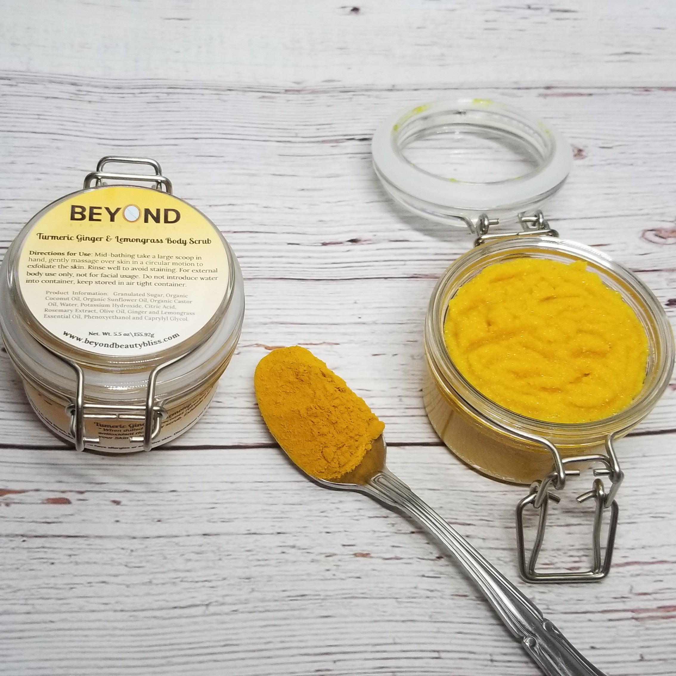 Turmeric Ginger & Lemongrass Body Scrub - Beyond Beauty Bliss