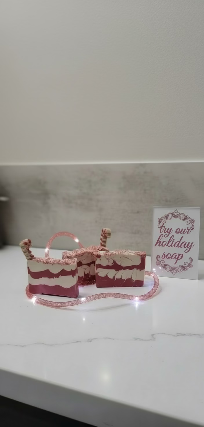 Crimson Candy Cane Soap- Limited Holiday Edition Pre-Order