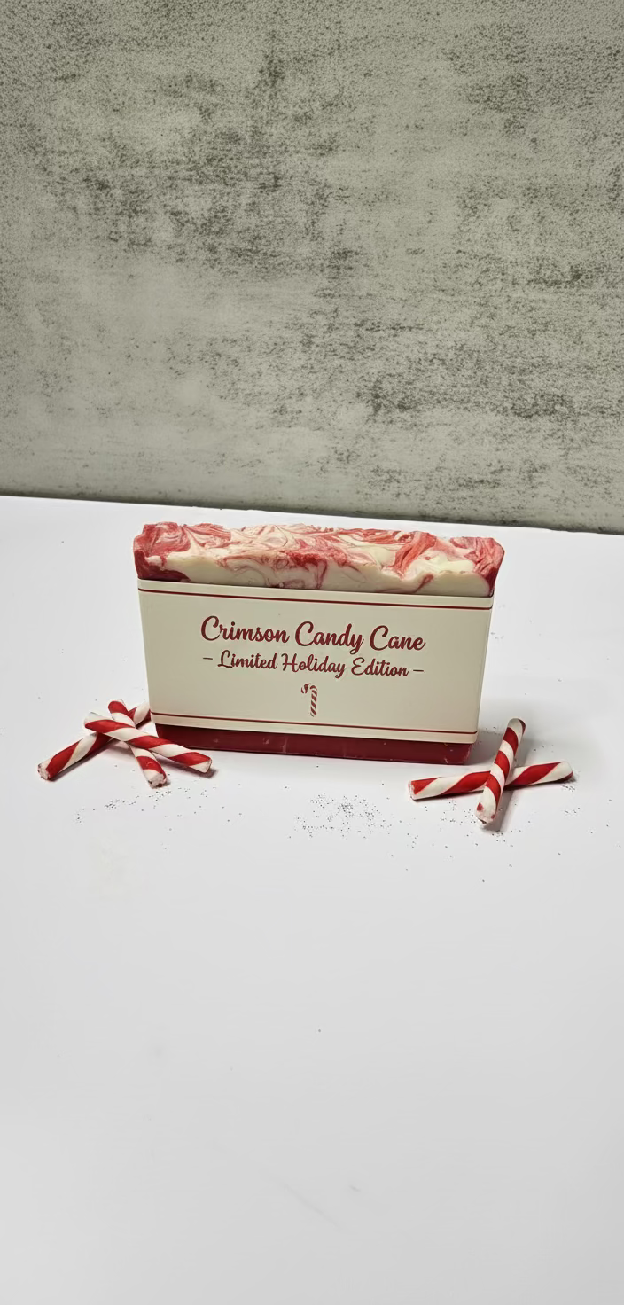 Crimson Candy Cane Soap- Limited Holiday Edition Pre-Order