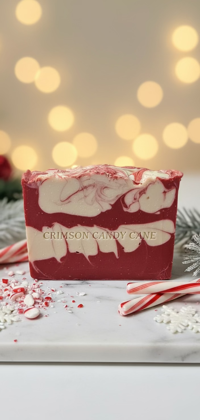 Crimson Candy Cane Soap- Limited Holiday Edition Pre-Order