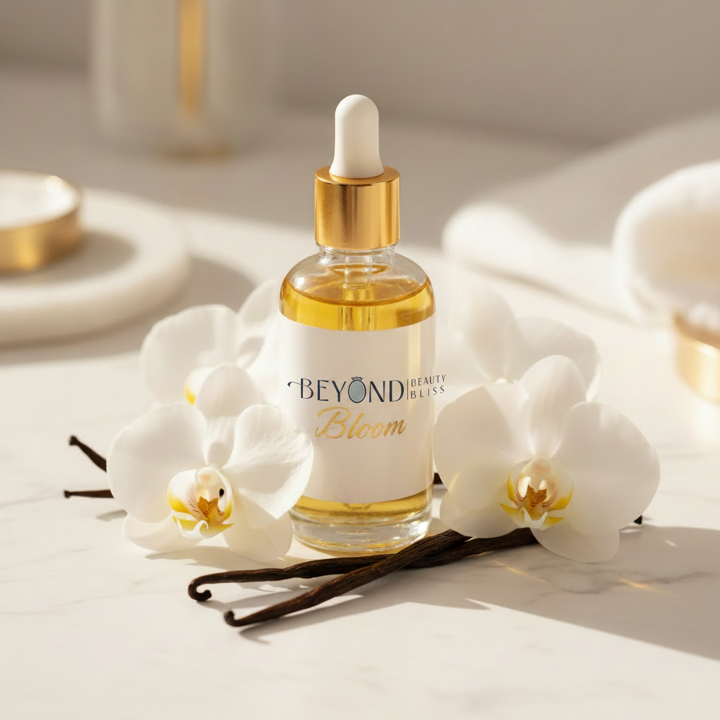 Ivory Bloom with Beyond Beauty Bliss Logo